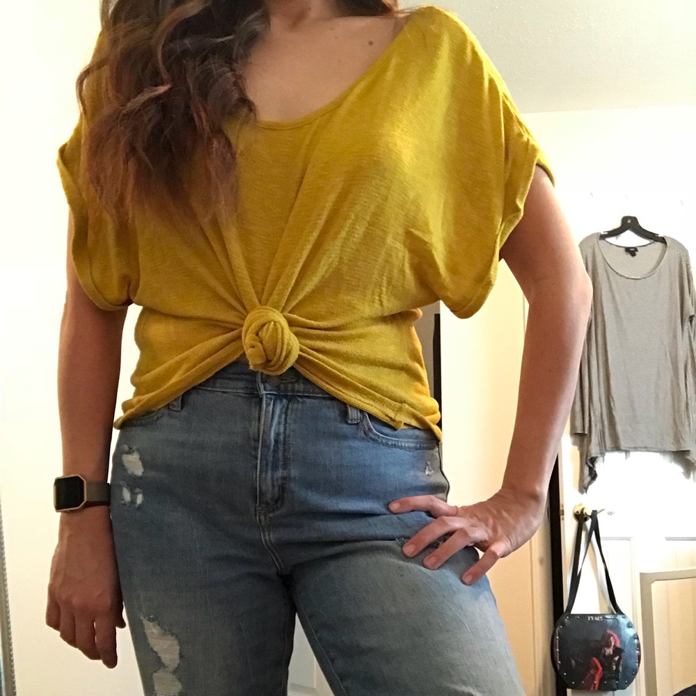 Xhilaration mustard yellow sweater top